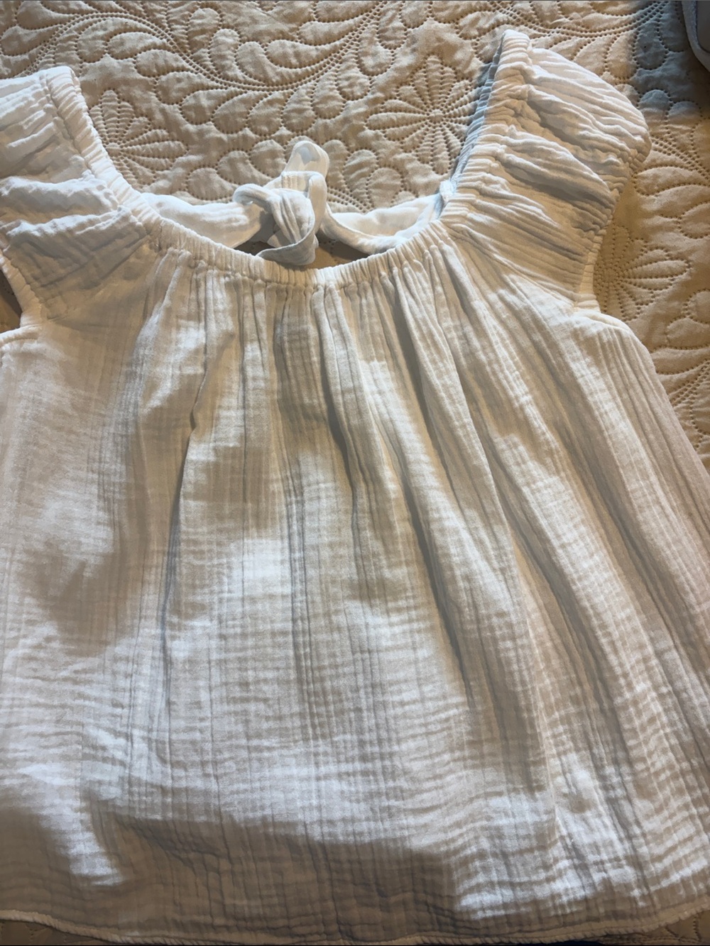 Old Navy White Ruffled Cotton Camisole